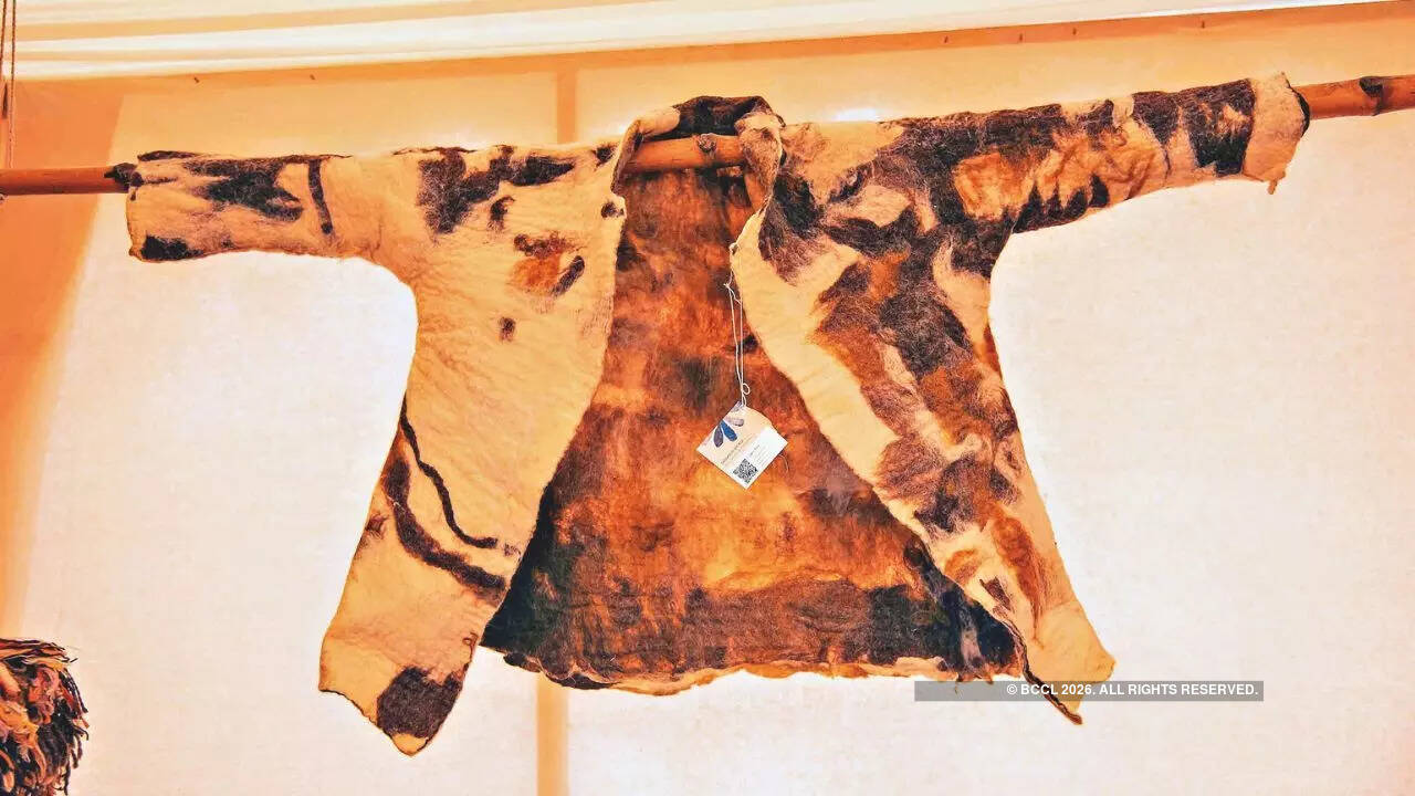 Fibre artist Sanskruti focuses on indigenous Bonpala wool from Sikkim. She designed her jacket using a no-stitch hand felting technique.