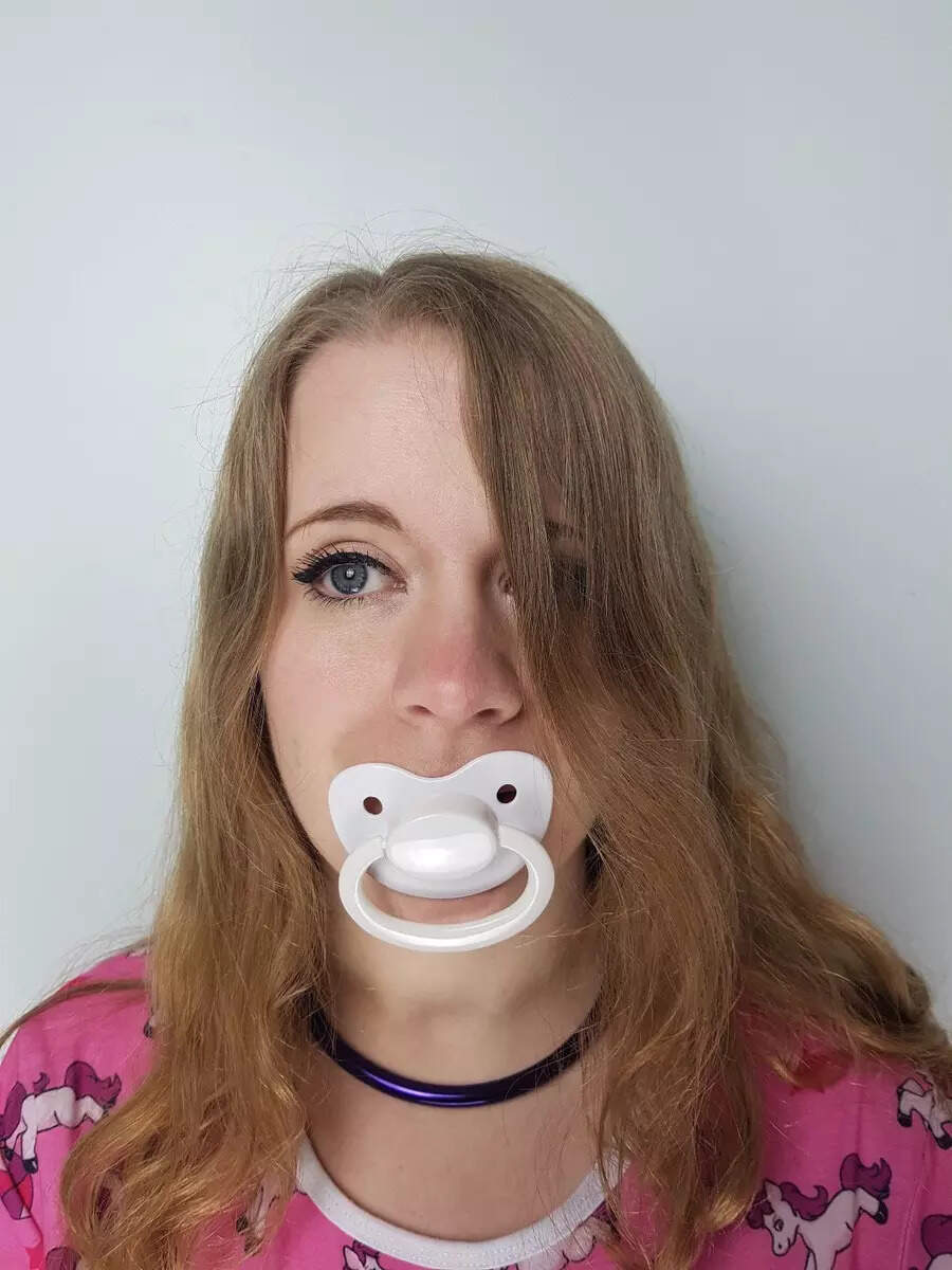 adult using a pacifier