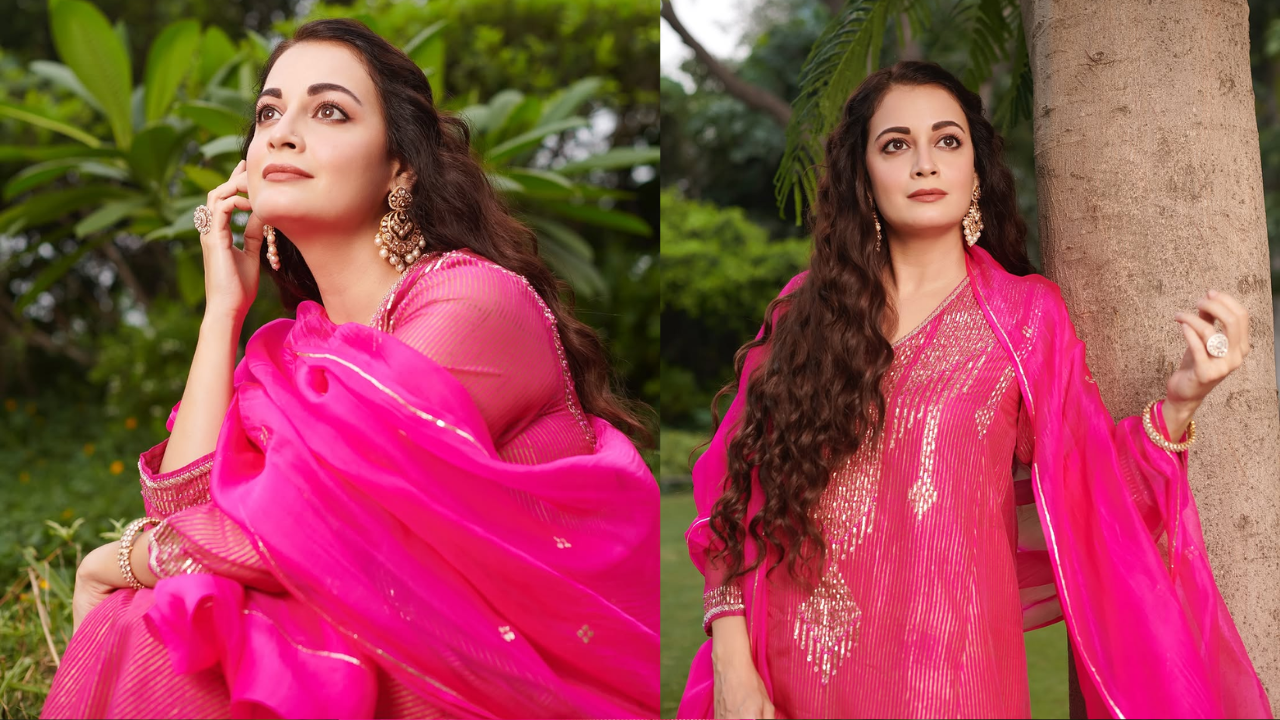 Dia Mirza’s rani pink kurta