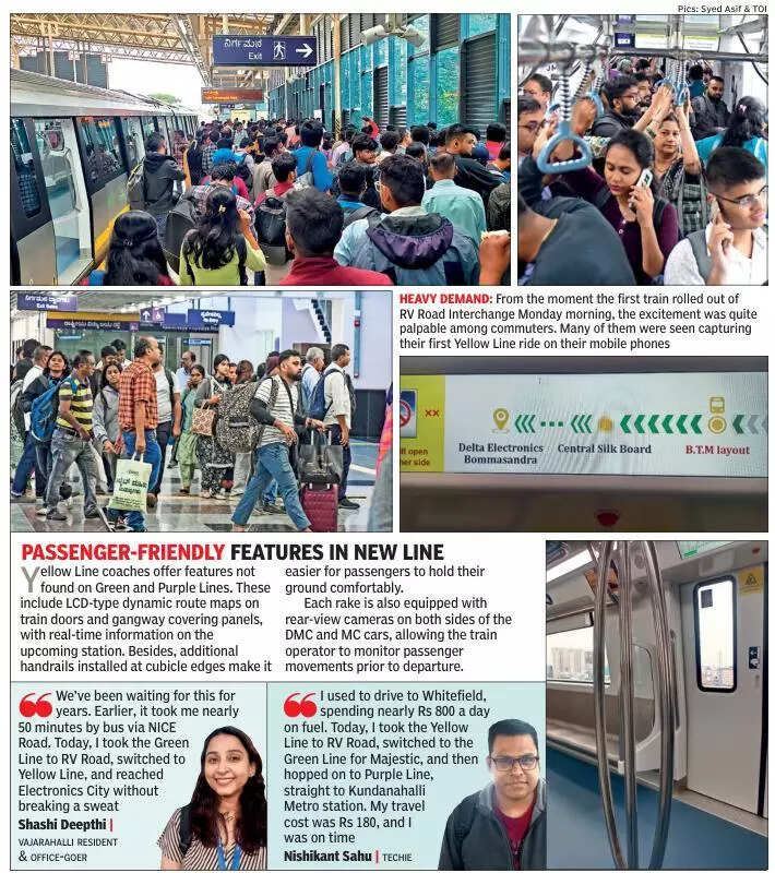 Bengaluru Metro’s Yellow Line brings cheer to techies wrestling road traffic to Electronics City