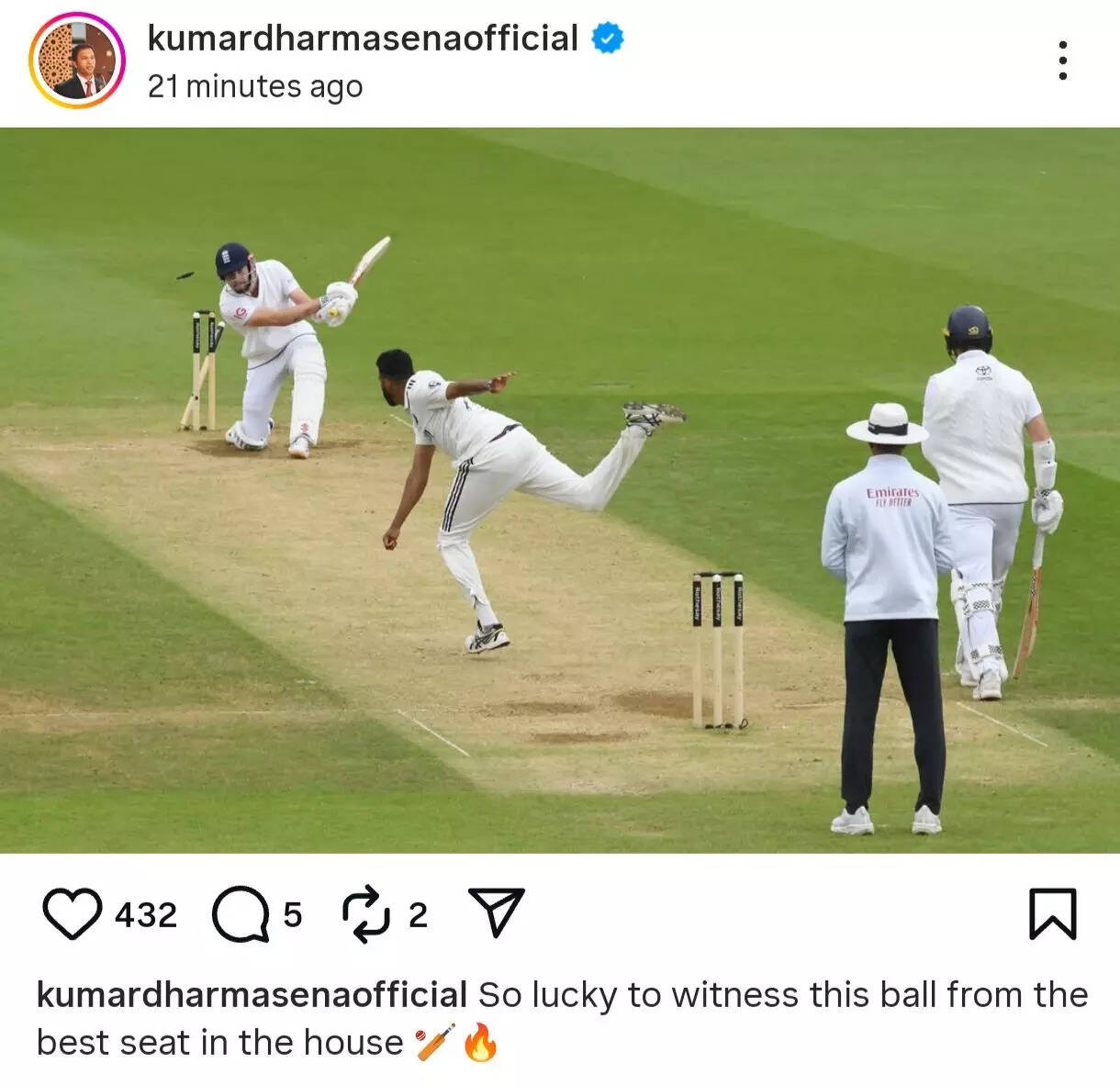Kumar Dharmasena's Instagram post Kumar Dharmasena's Instagram post