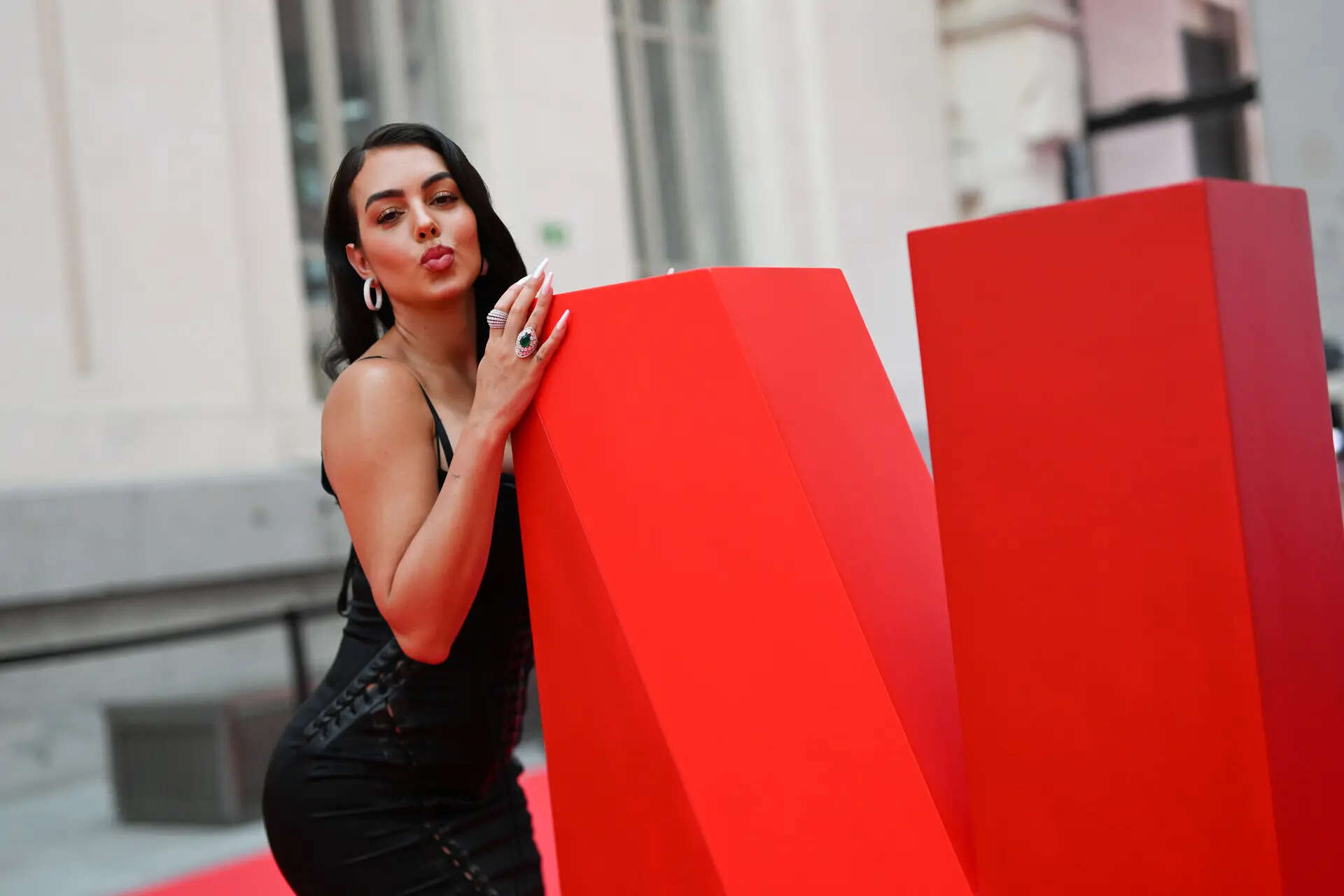 Georgina Rodríguez attends the red carpet for the 10th Anniversary of Netflix Spain at Palacio de Cristal in Madrid, Spain. (Getty Images for Netflix) Netflix Spain Celebrates Its 10th Anniversary In Madrid