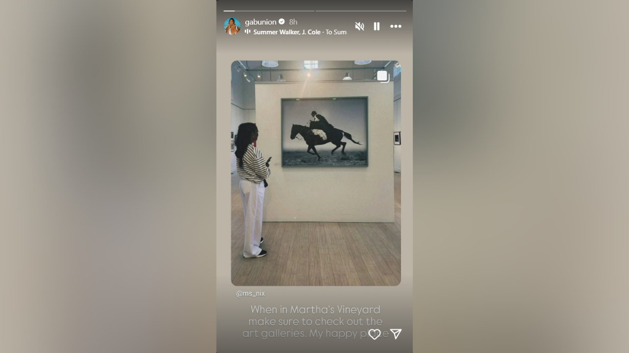 Gabrielle Union revisited art gallery during a promotional event (Source: @gabunion/IG Story) Gabrielle Union's IG Story Screenshot