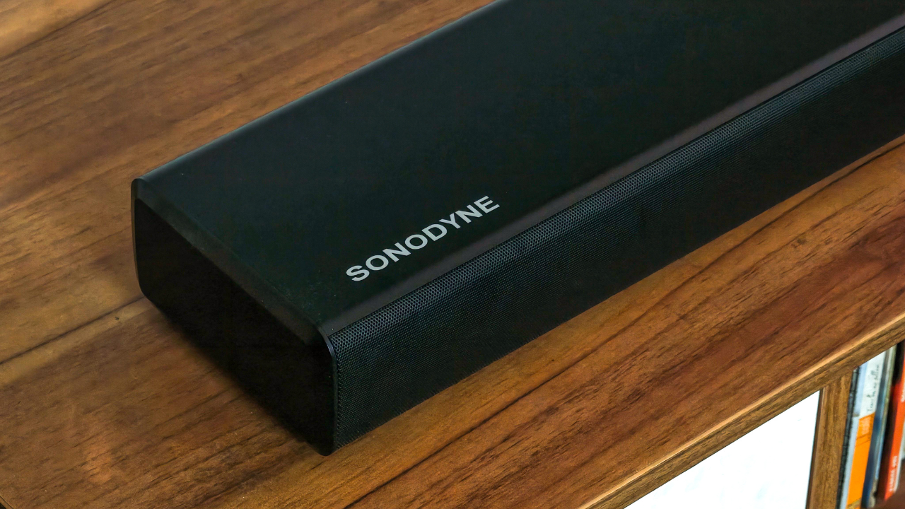 The soundbar has matte finish and minimal branding
