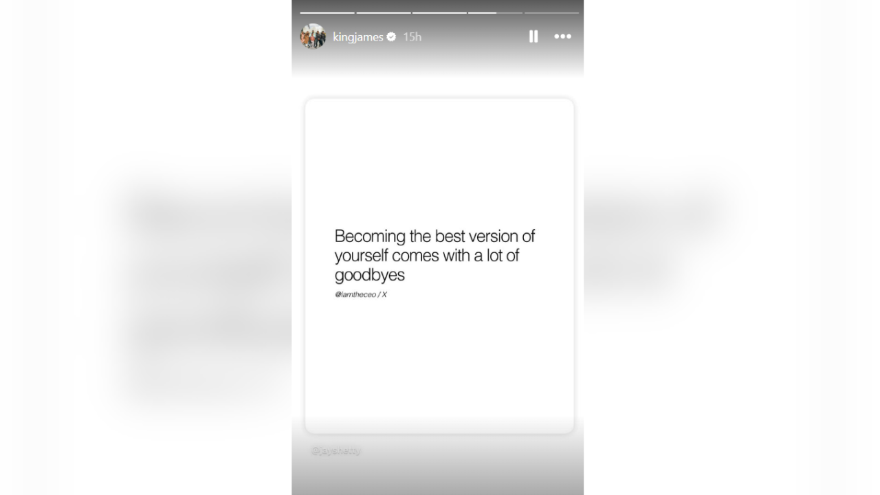 LeBron James' cryptic IG story