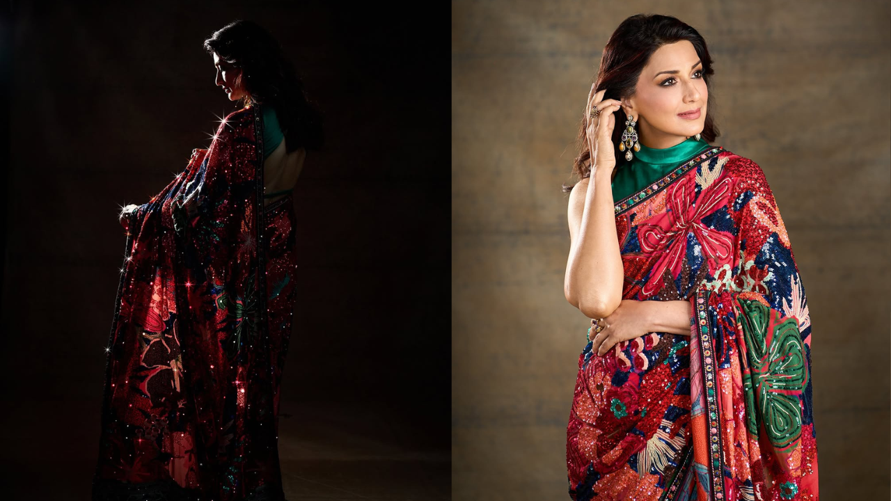Sonali Bendre in stunning red saree