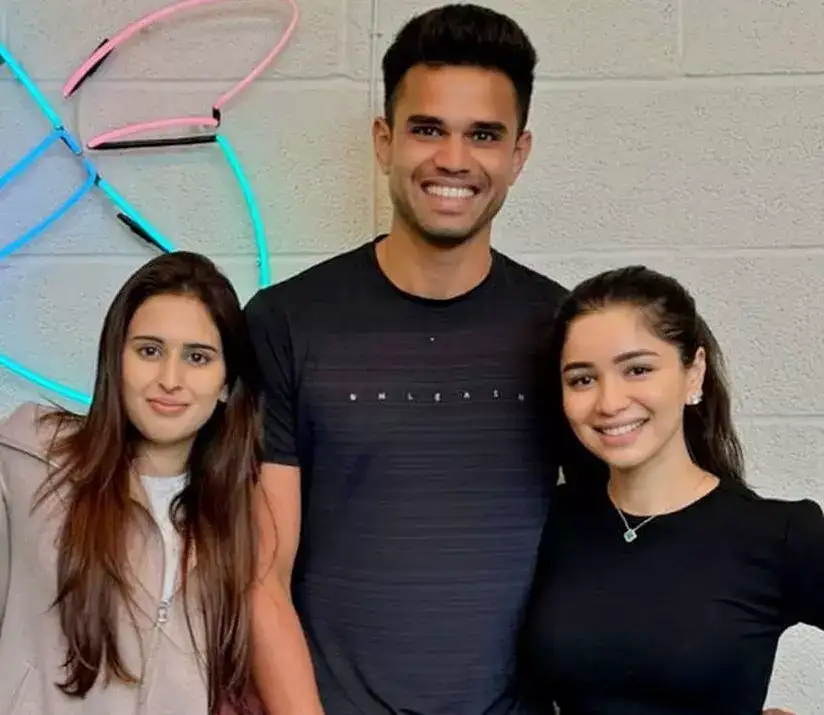 ​Saaniya Chandok, Arjun Tendulkar and Sara Tendulkar.