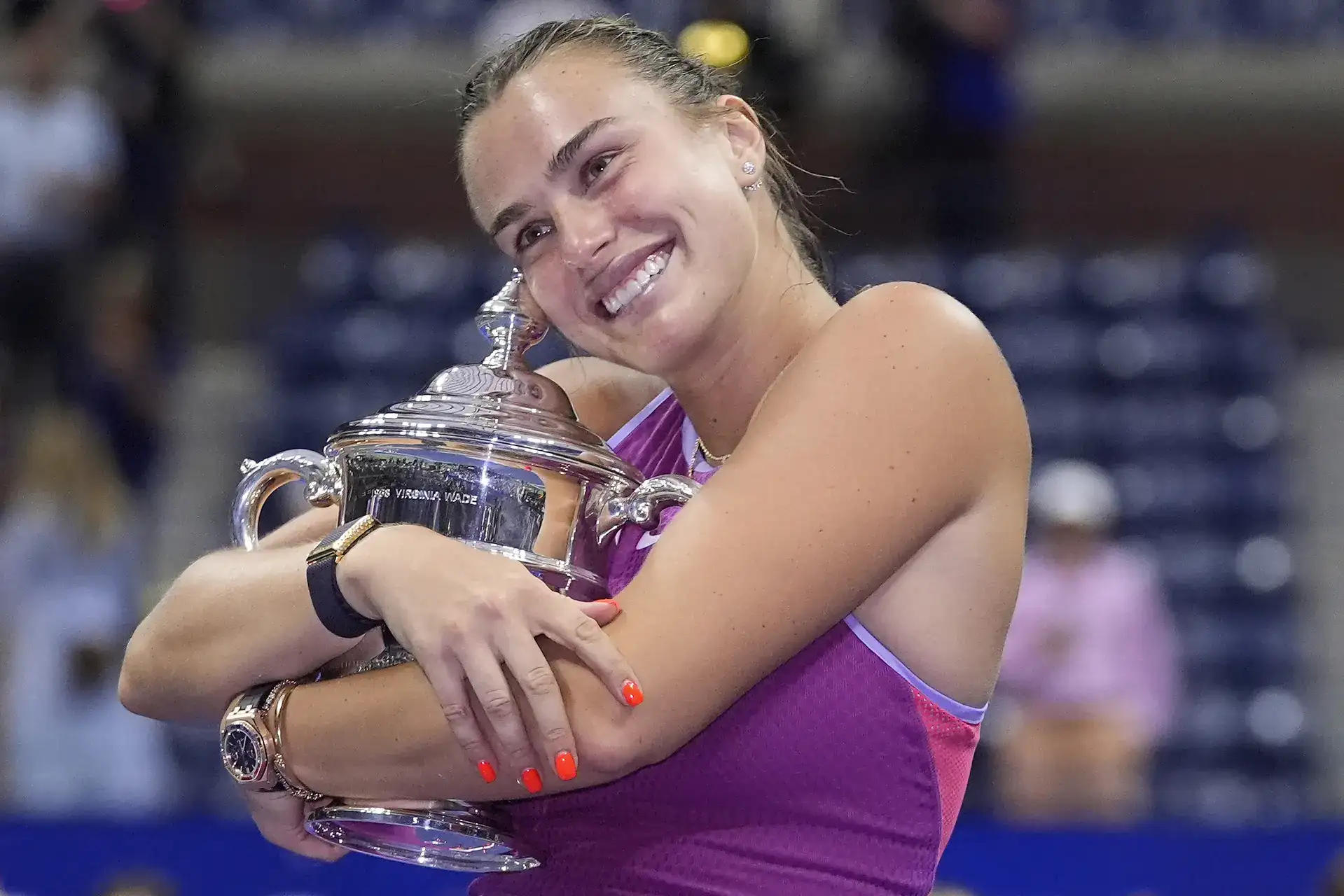 File photo of Aryna Sabalenka with the 2024 US Open trophy after defeating Jessica Pegula in the final. (AP) Past US Open champs Aryna Sabalenka, Iga Swiatek, Coco Gauff and Venus Williams highlight the field