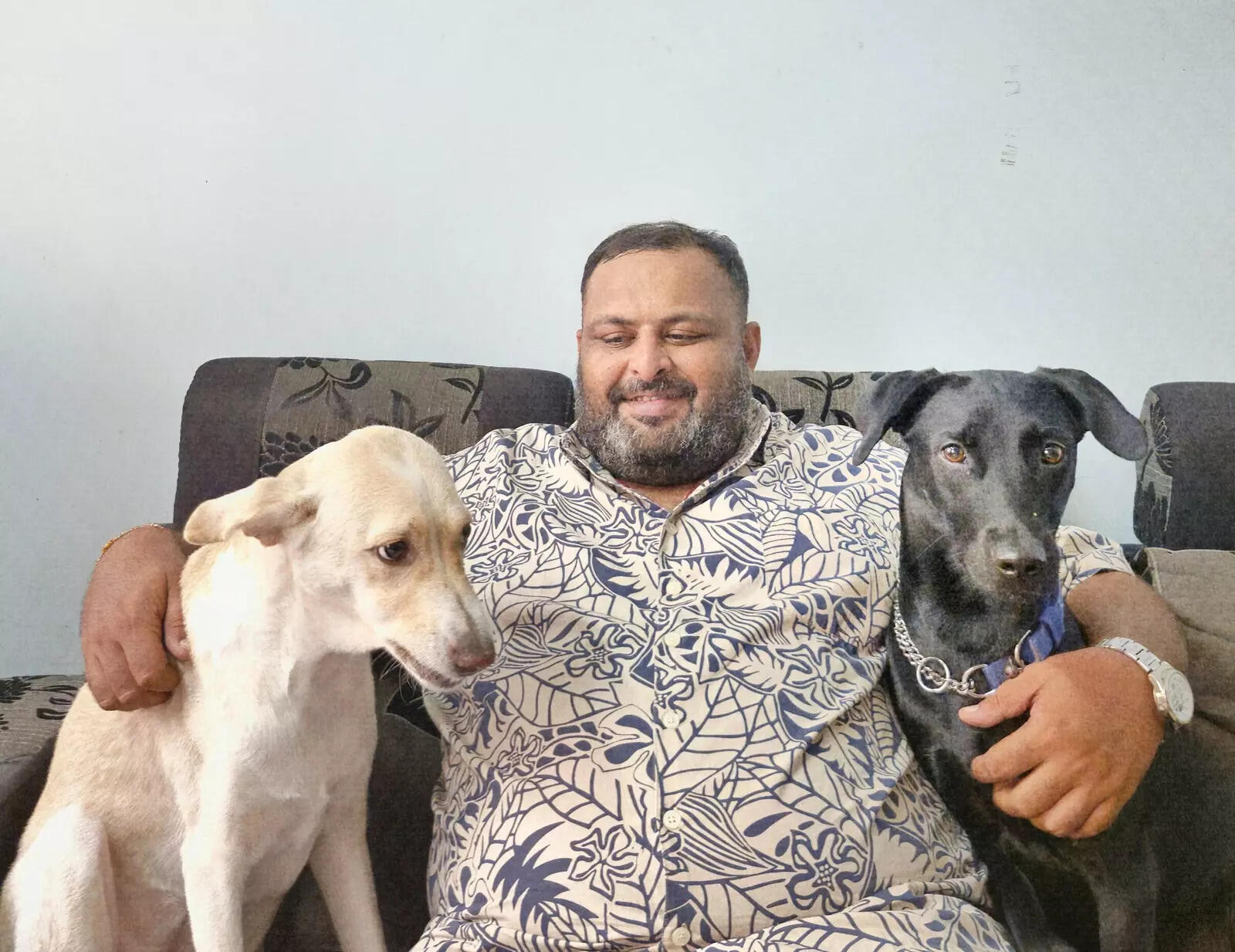 Hardik Sampat with Lily and Laila