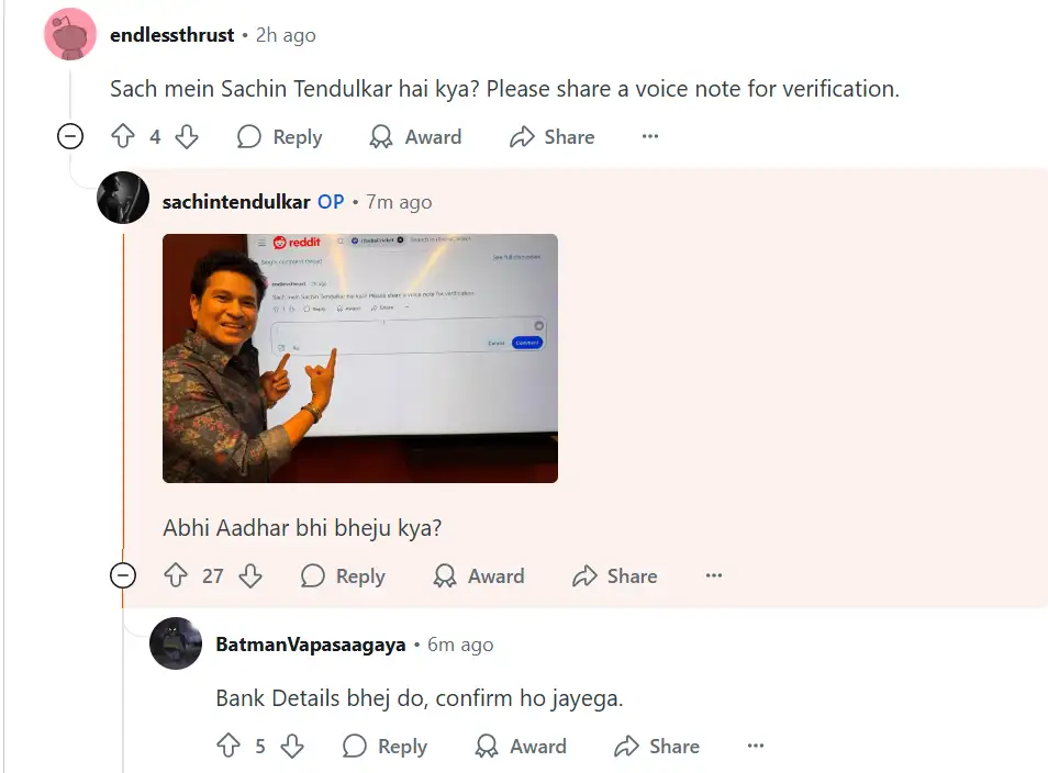 रेड्डा (स्क्रीनग्रॅब) वर साशिन (स्क्रीनग्रॅब) एसआरटी