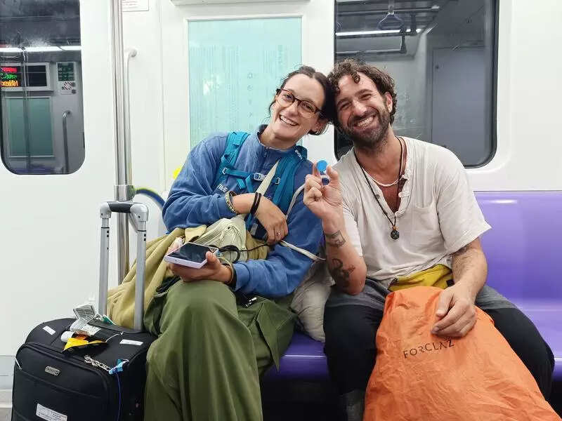 1st day, 1st show: Flyers take metro for faster, cheaper commute to, from airport