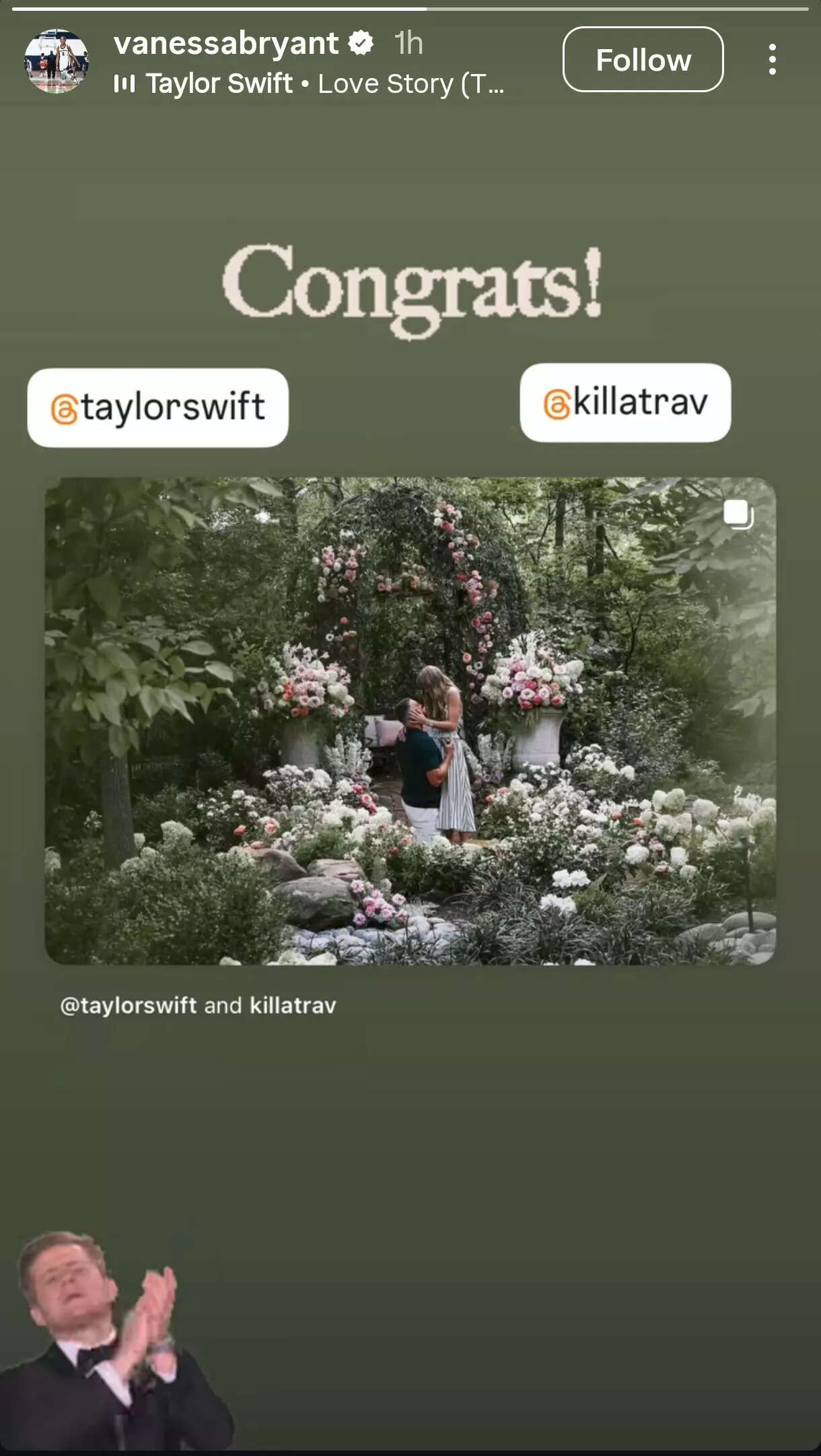 Vanessa Bryant congratulates Taylor Swift and Travis Kelce on their engagement
