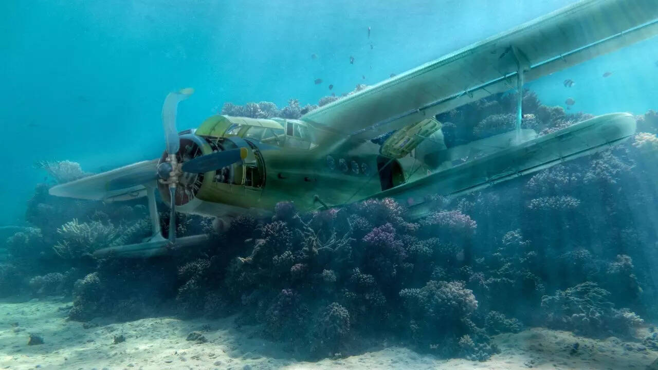 Lost airplane under the sea- Representative Image