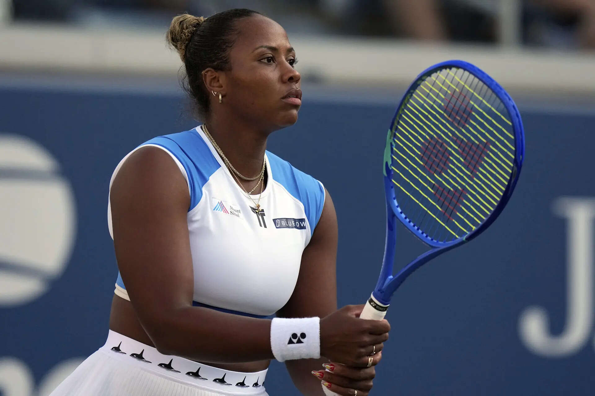 Taylor Talor Townsend is ready to receive the US Open during her doubles match with partner Katerina Siniakova against Aldila Sutjiadi and Nadia Kichhenok. (AP) Townsand-Ostapane Camping at the US Open is the subject of conversation
