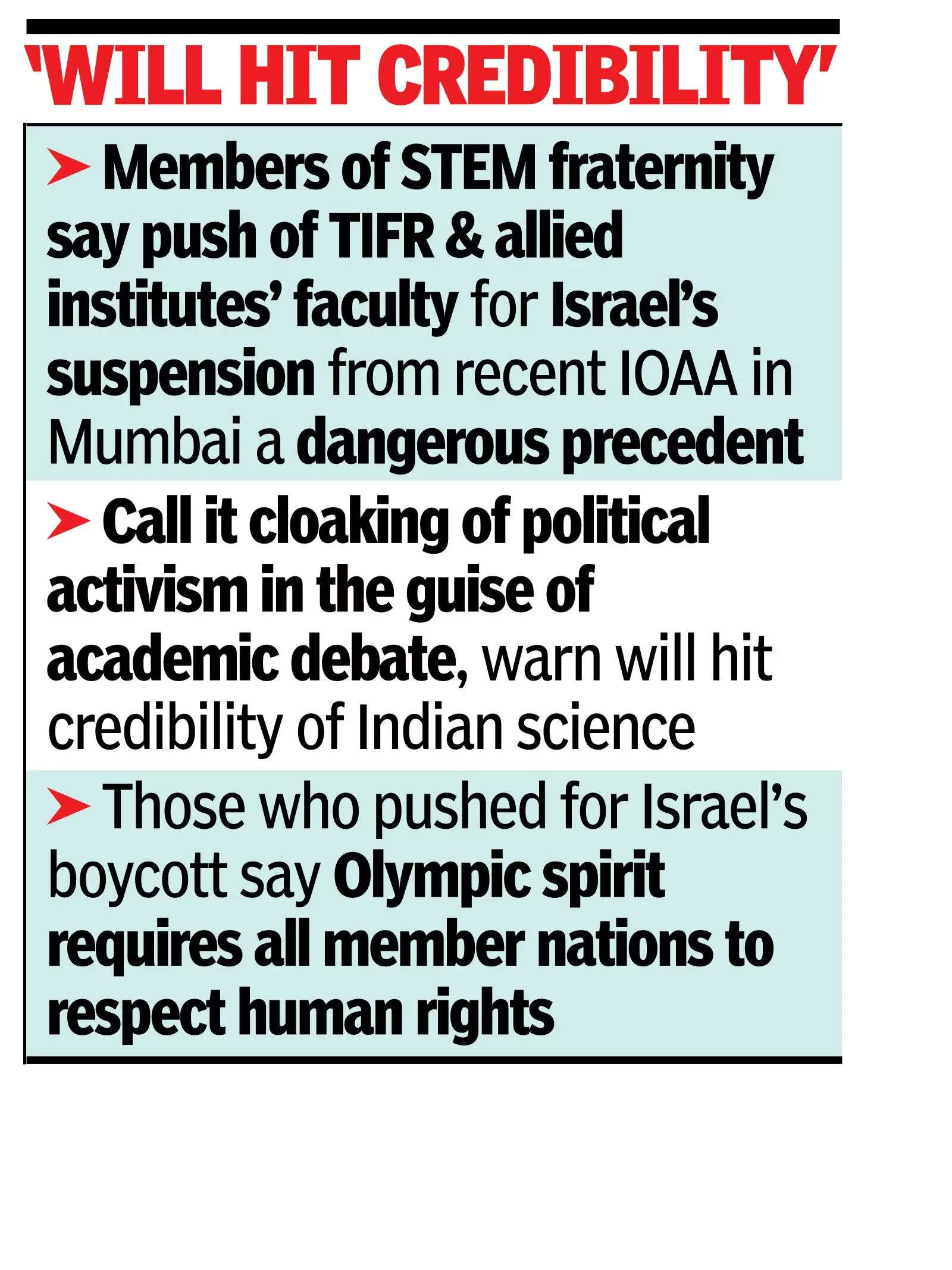 Israel’s ouster from Mum event splits Indian scientists