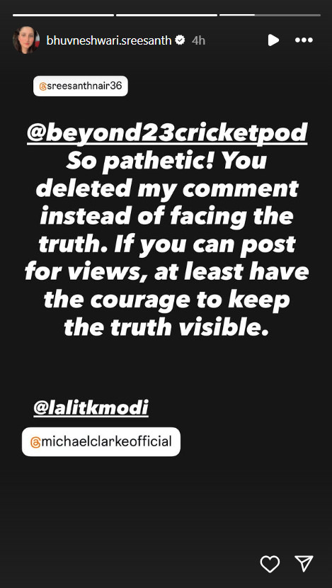 Sreesanth's wife (screengrab) on Instagram