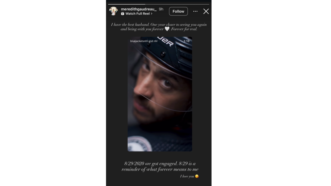 Johnny Gaudreau’s wife Meredith honors late husband