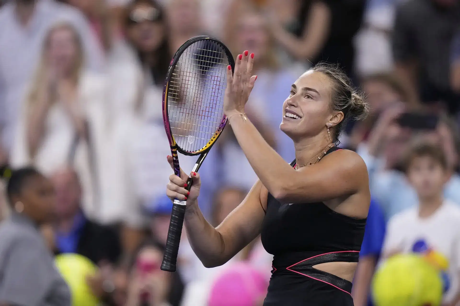 A US Open ring: Fan proposes in the stands during Aryna Sabalenka's match
