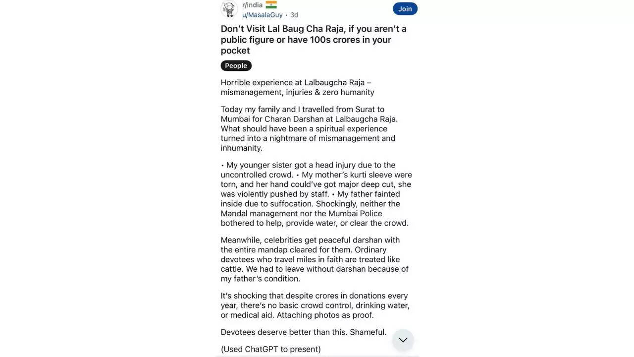Reddit post