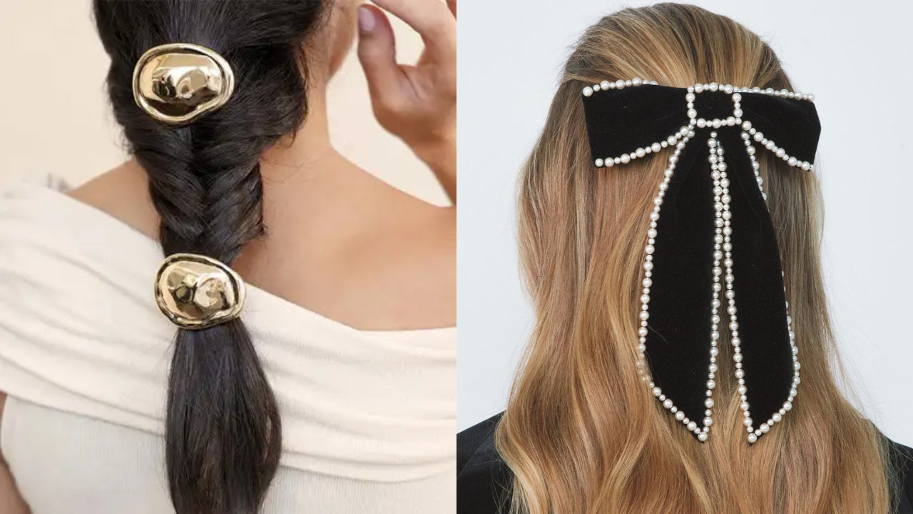 Feminine flip bows to Bold metal clips