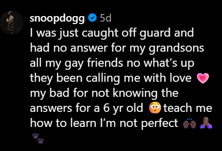 Snoop Dogg's comment