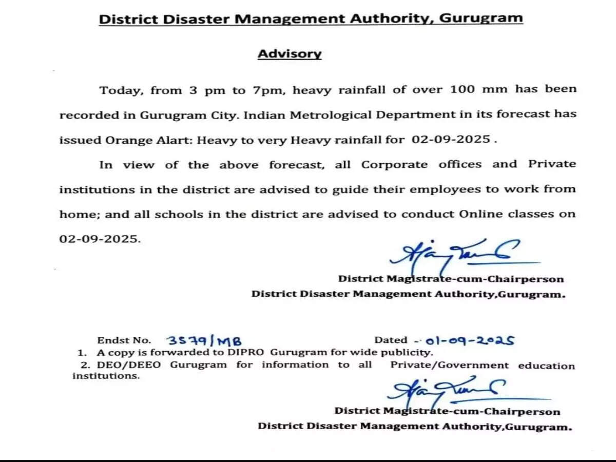District Disaster Management Authority Advisory