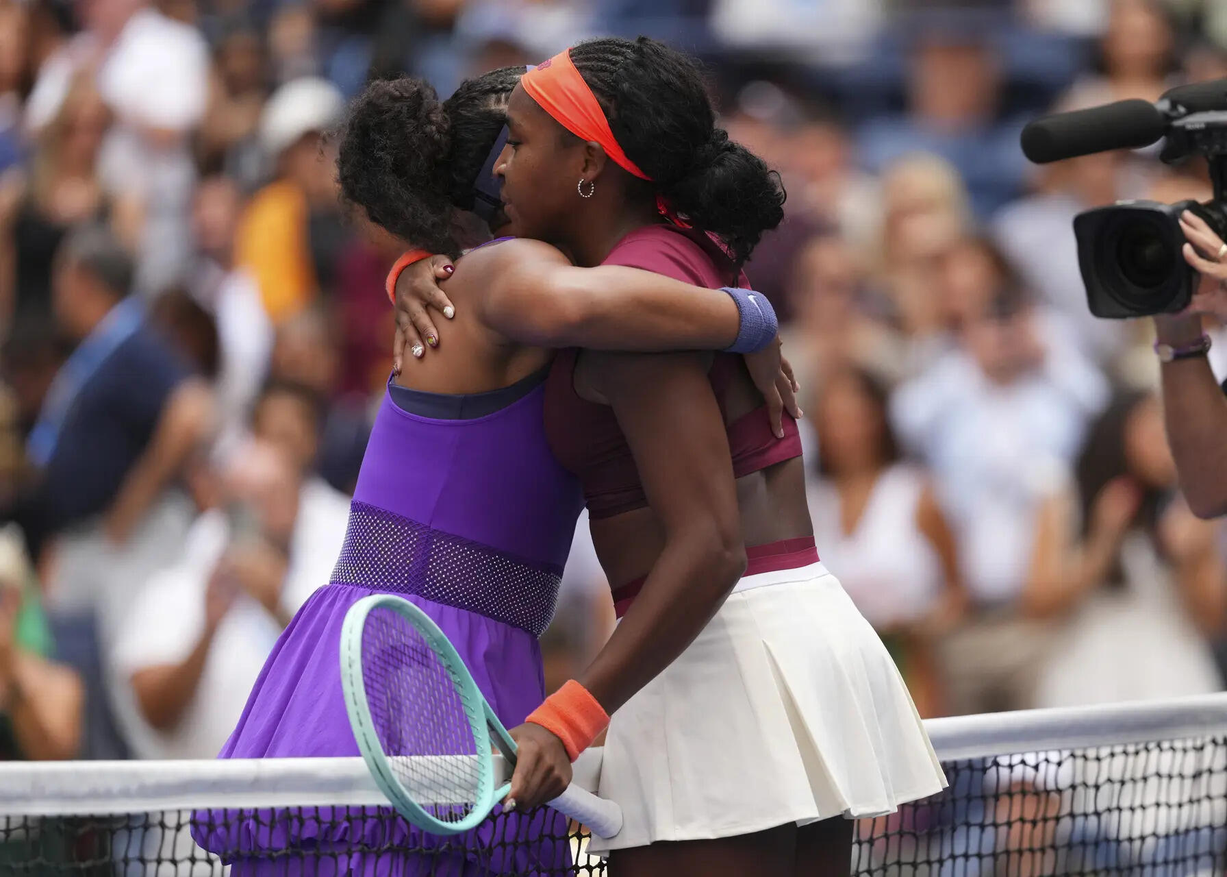 The US Open Tennis Championship in New York, Monday, after the match in the fourth round of September 1, 2025, congratulates Japan's left, Naomi Osaka, Japan's left, Coco Goff of United States. (AP Photo/Kirsty Wigglesworth) Coco Goff Naomi Osaka is disappointed with her US open loss, but will not let her crush her