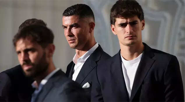Cristiano Ronaldo and his Portugal team fellow were present at the ceremony. (AFP Photo) Ronaldo