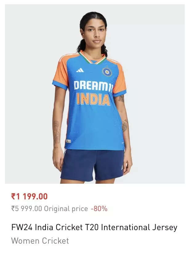 India cricket jerseys are being sold on massive discount following Dream11's decision to step away as sponsor. (Image: Adidas) India cricket jersey