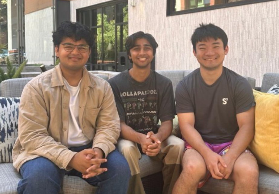 Amogh Chaturvedi (Left) with co-founders of the startup (photo: LinkedIn)