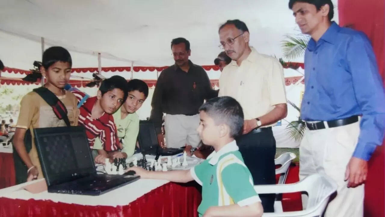 GM Abhimanyu Puranik on the laptop (Special Arrangement) GM Abhimanyu Puranik on the laptop (Special Arrangement)