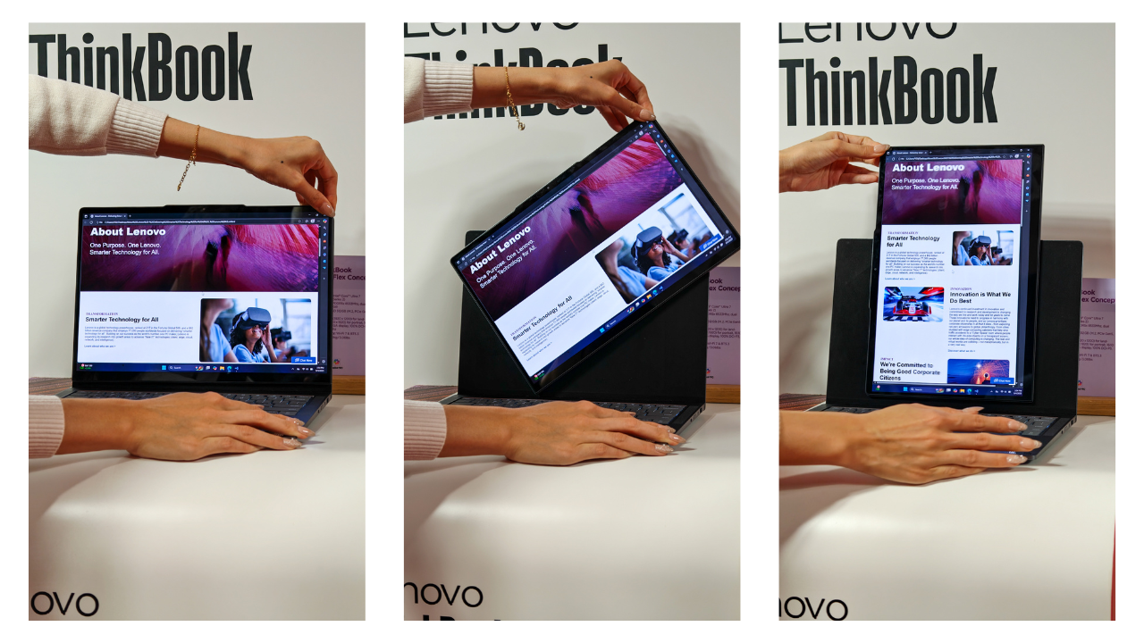 The ThinkBook VertiFlex in action