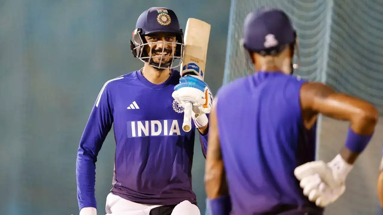 Axar Patel bats in the nets (BCCI | X) Axar Patel