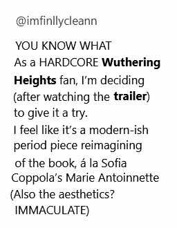 Wuthering Heights reaction