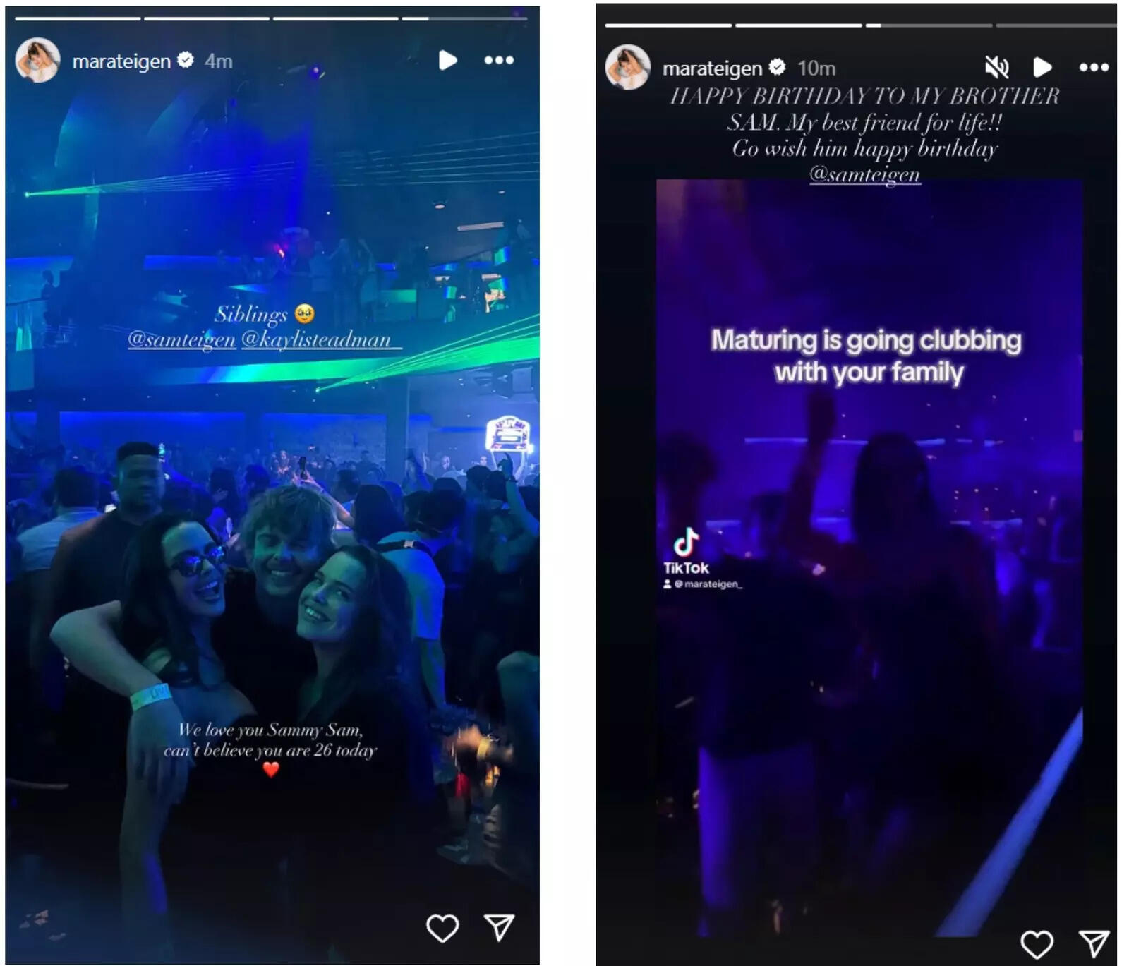 Mara Teigen shares a heartfelt birthday wish for her brother on Instagram stories (Image Via IG/@marateigen) Mara Teigen