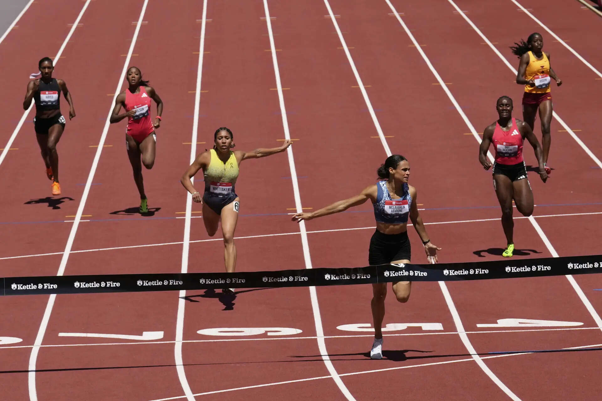 Sydney McLaughlin-Levrone wins the women's 400-meter final at the U.S. Championships athletics meet in Eugene, Ore., Saturday, Aug. 2, 2025. (AP Photo/Abbie Parr) US Championships Athletics