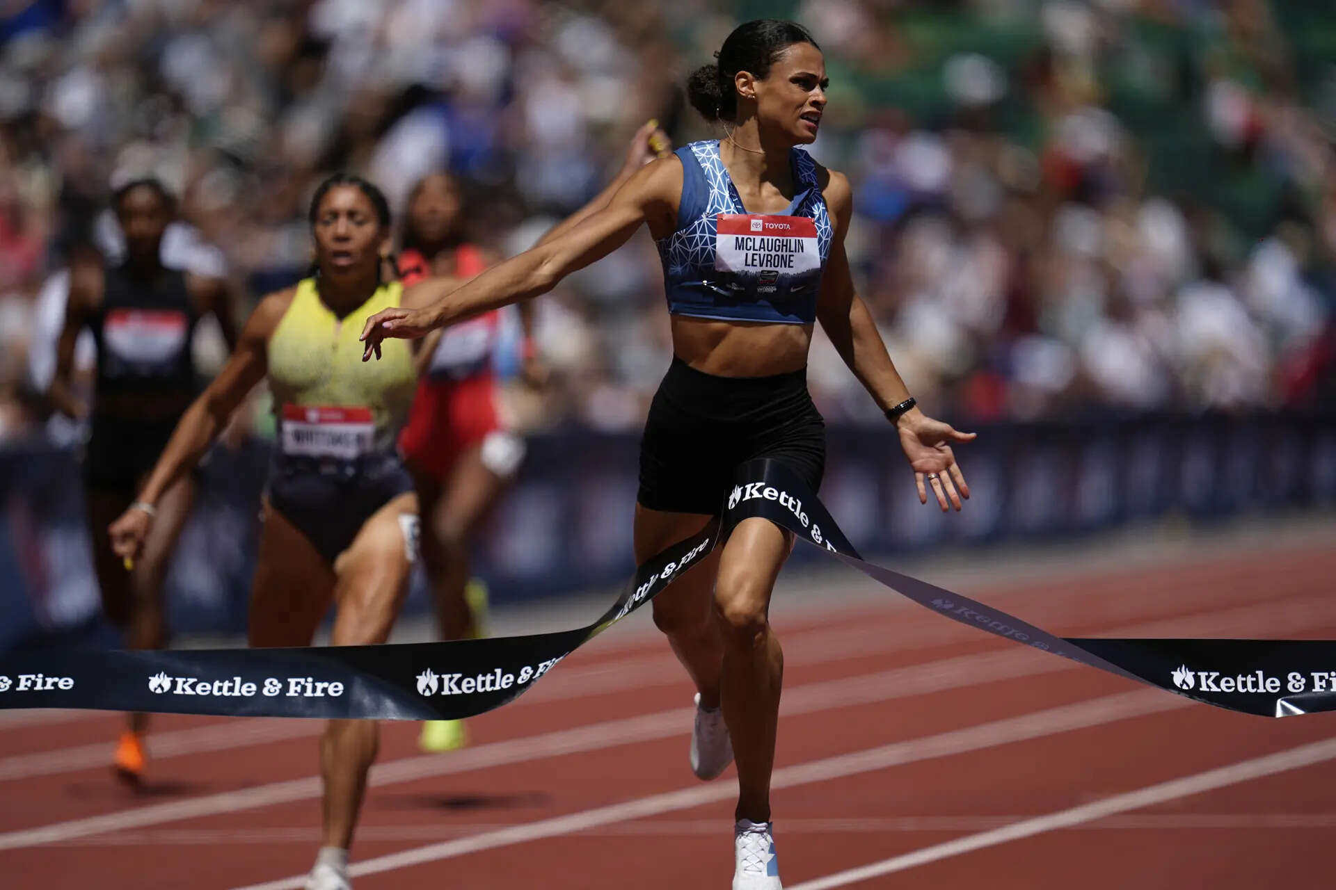 Sydney McLaughlin-Levrone wins the women's 400-meter final at the U.S. Championships athletics meet in Eugene, Ore., Saturday, Aug. 2, 2025. (AP Photo/Abbie Parr) US Championships Athletics