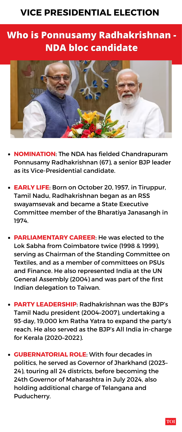 Who is NDA bloc candidate Ponnusamy Radhakrishnan