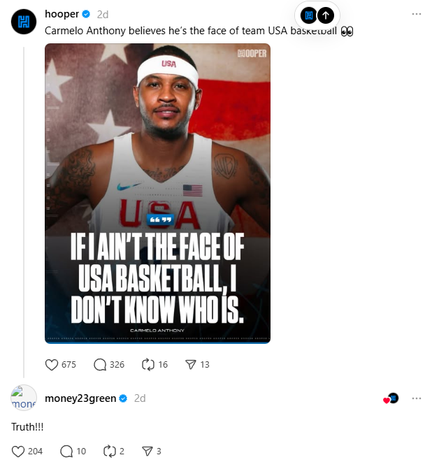 Draymond Green reaction on Carmello Anthony