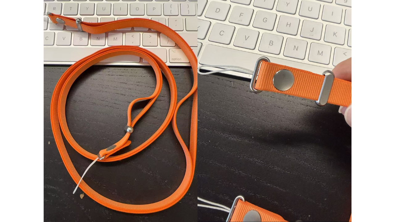 iPhone 17 crossbody strap leaked images show orange woven design ahead
