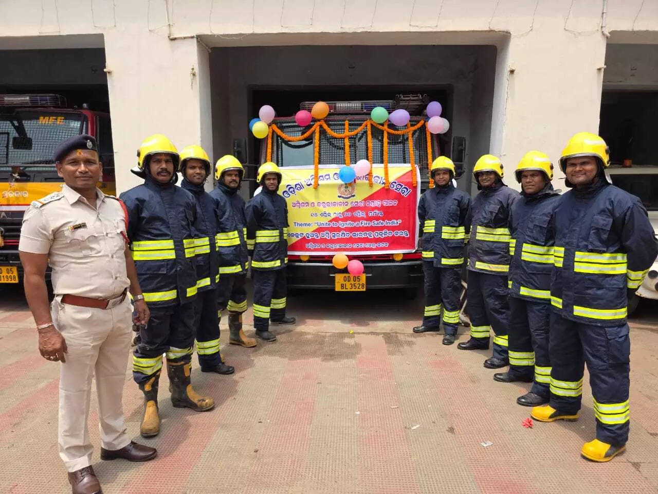 The fire-fighting team in Cuttack