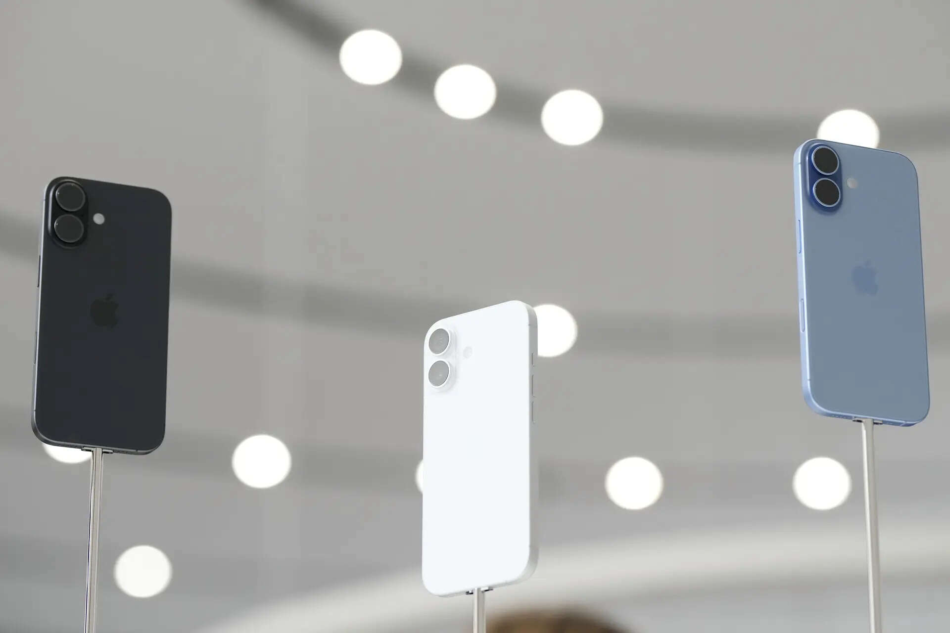 The iPhone 17 is displayed during an announcement of new products at Apple Park on Tuesday, Sept. 9, 2025, in Cupertino, Calif. (AP Photo/Godofredo A. Vásquez)