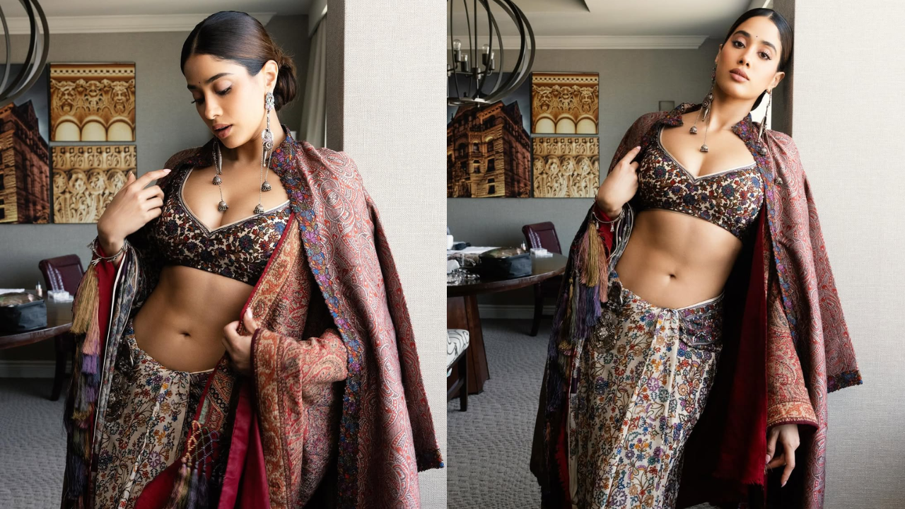 Janhvi Kapoor’s Jamawar saree is global glam done right