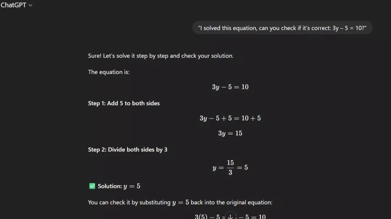 Prompt for solving math equation