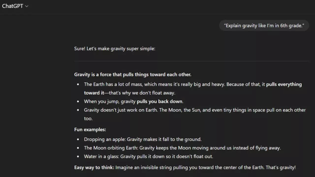 Science prompts for explaining concepts