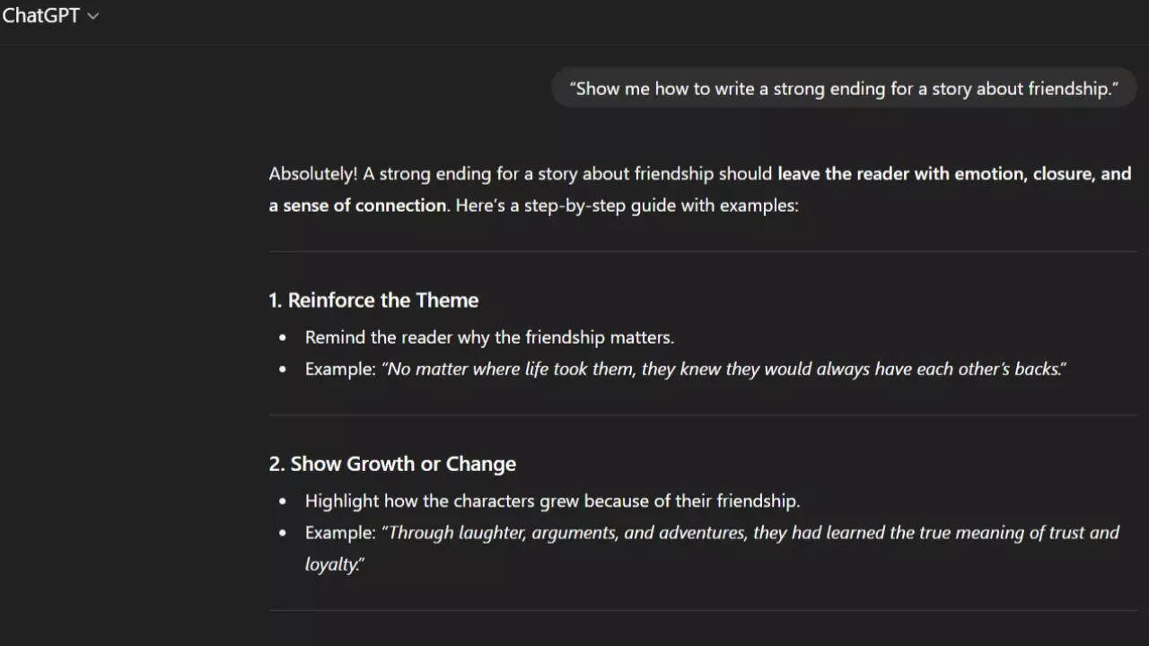 Writing prompts chatgpt
