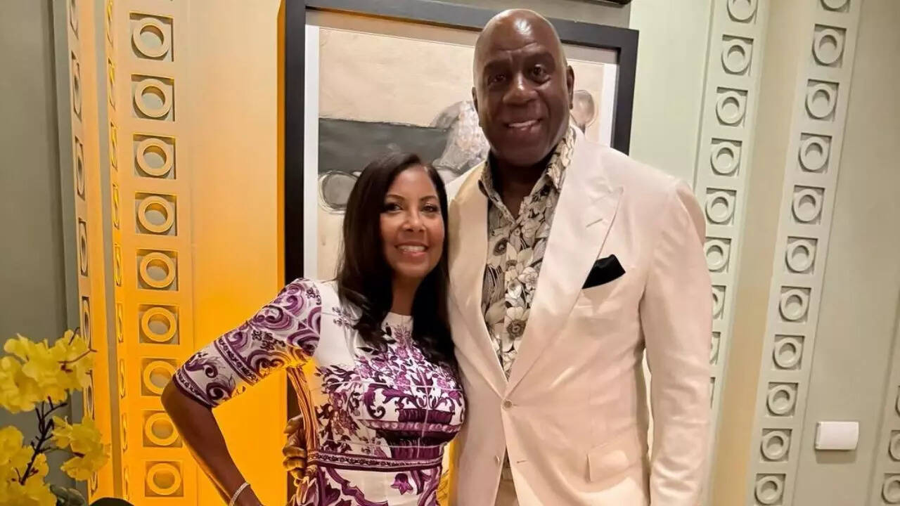 Magic Johnson and his wife Cookie Johnson