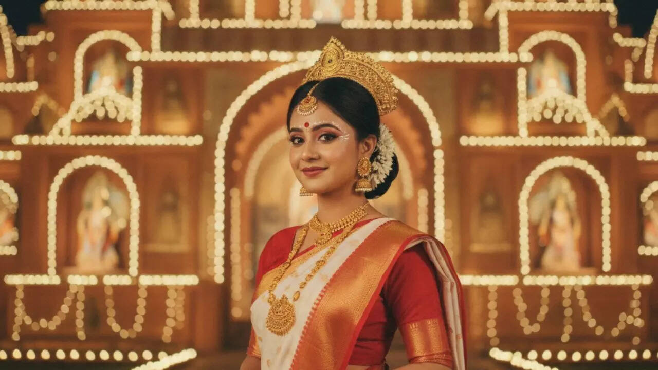 Vintage Durga Puja pandal looks