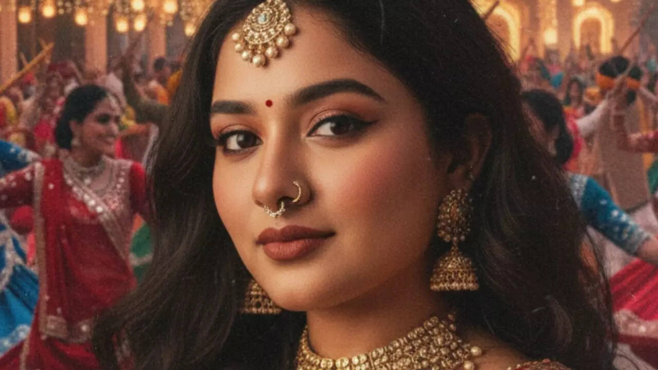 The retro Navratri festival poster looks