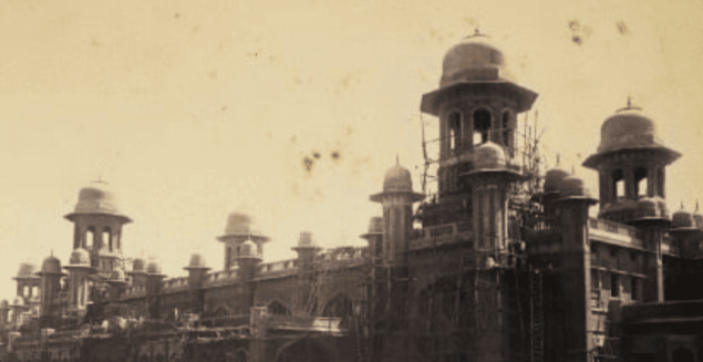 Central block of the station under construction
